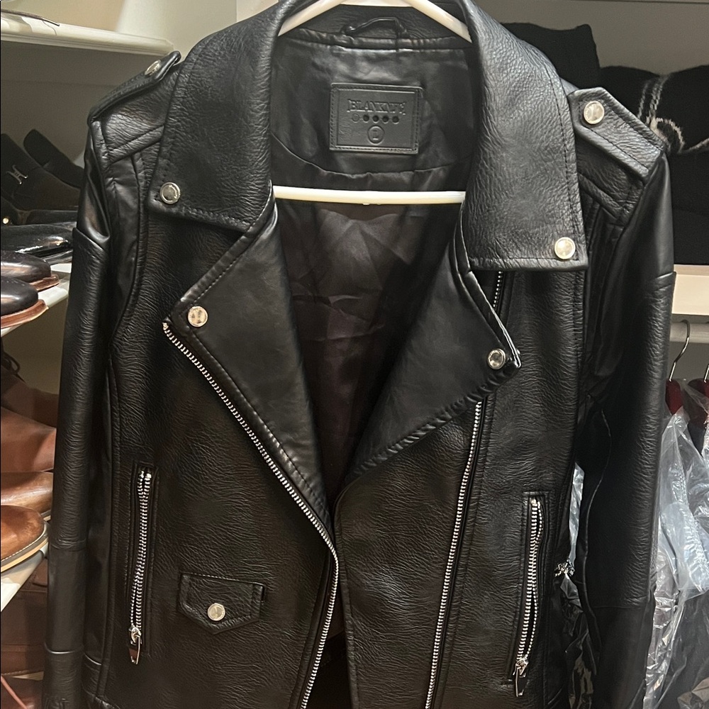 Blank NYC Black Leather Moto Jacket